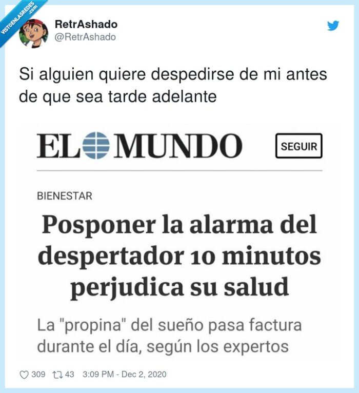 posponer,alarma,perjudica,salud