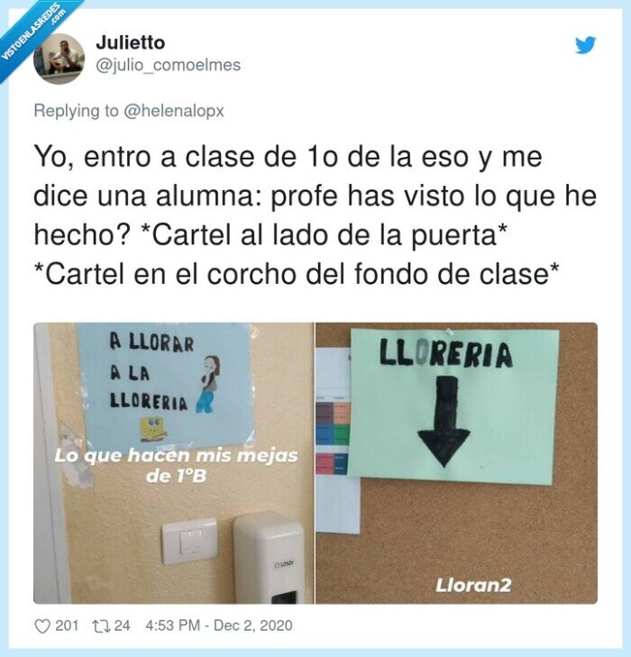 cartel,puerta,alumnos,llorar,llorería