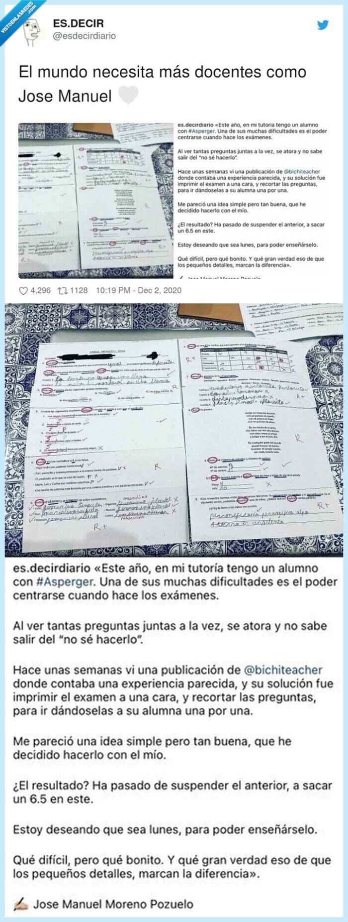 profesor,alumno,asperger,truco