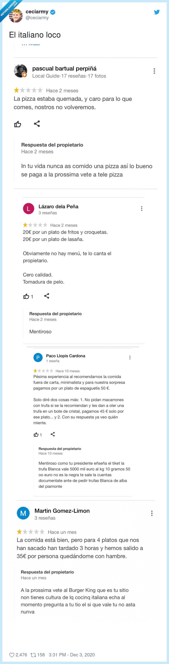 italiano,restaurante,propietario,reviews,críticas