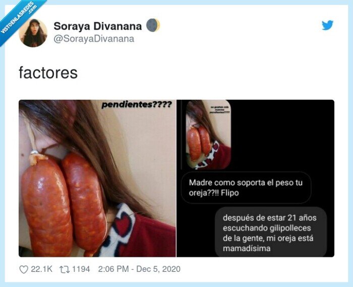 pendientes,chorizo,peso