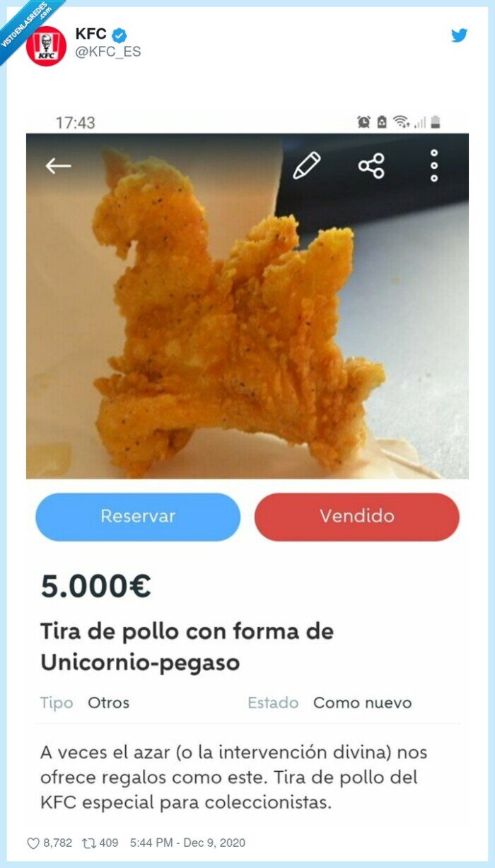 tira,pollo,kfc,wallapop,unicornio