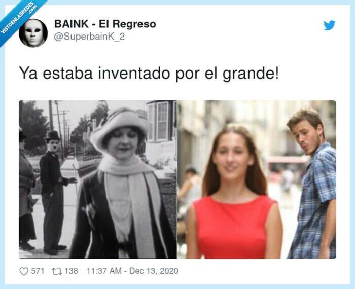 novio distraido,meme,chaplin