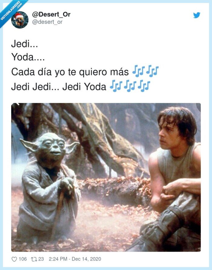 cada día te quiero más,jedi,yoda,canción