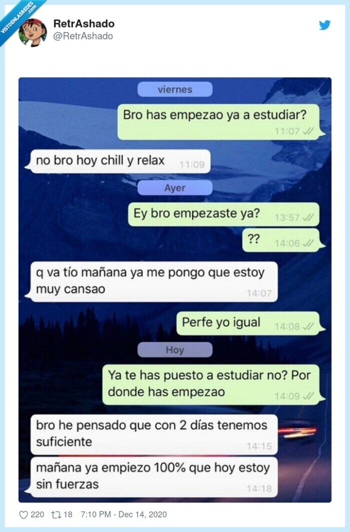 estudiar,postponer,atrasar