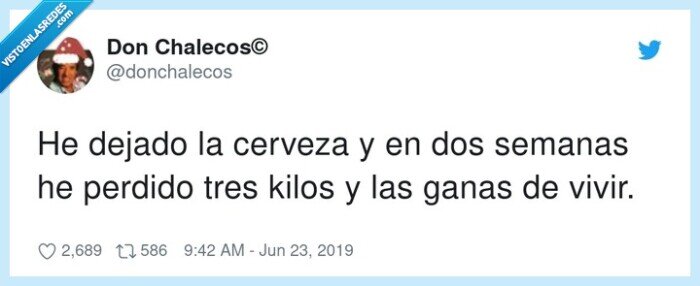 cerveza,semanas,perder,kilos,ganas