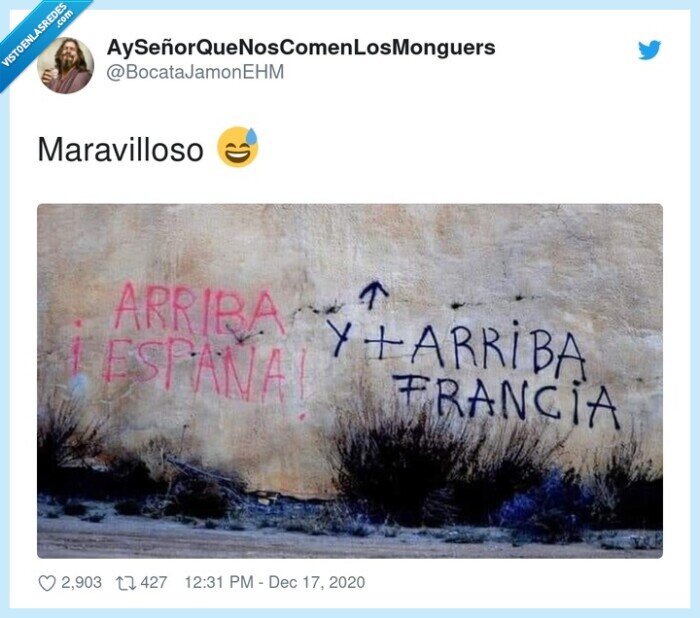 arriba españa,pared,pintada,francia,arriba