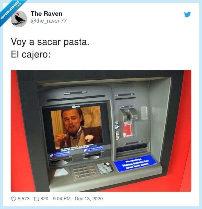 cajero,pasta,sacar,leonardo dicaprio