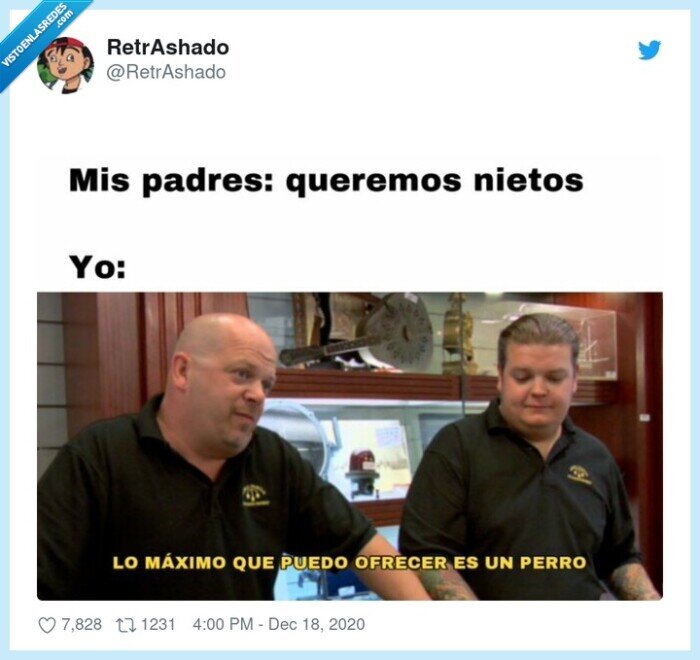 nietos,perro,ofrecer