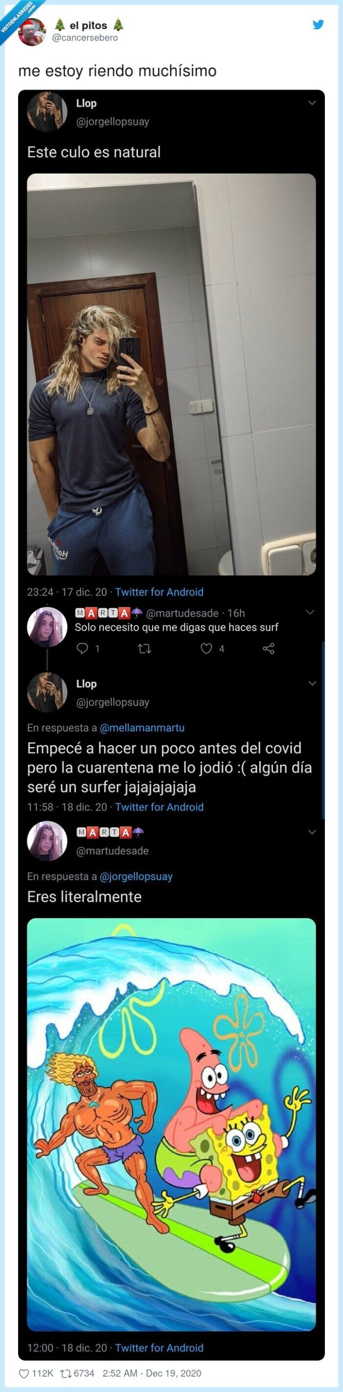 muchísimo,riendo,surfero,bob esponja,zas