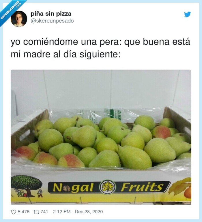 comer,día siguiente,madre,pera