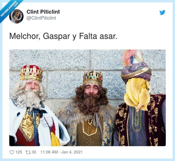 melchor,gaspar,falta,asar,pollo,reyes magos