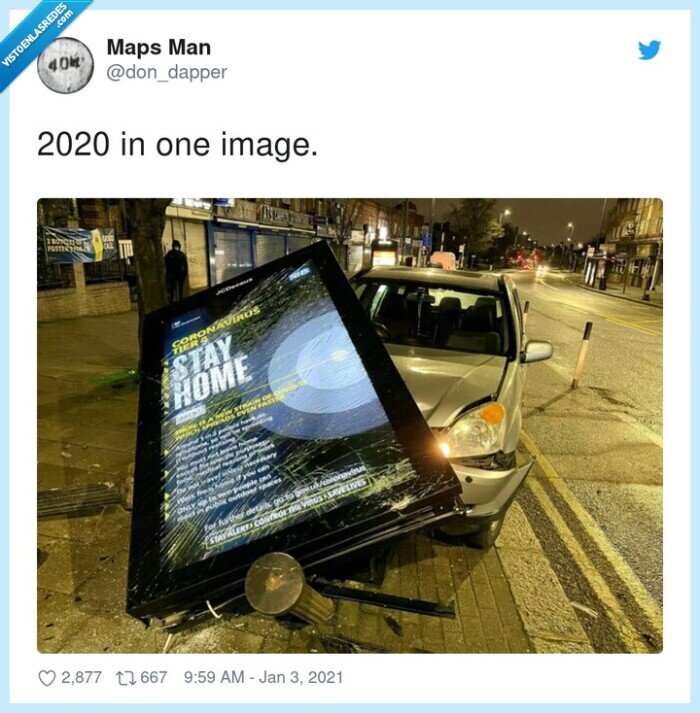 stay home,marquesina,coche,accidente,romper,2020