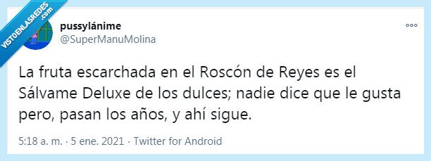 roscón,reyes,sálvame,fruta escarchada