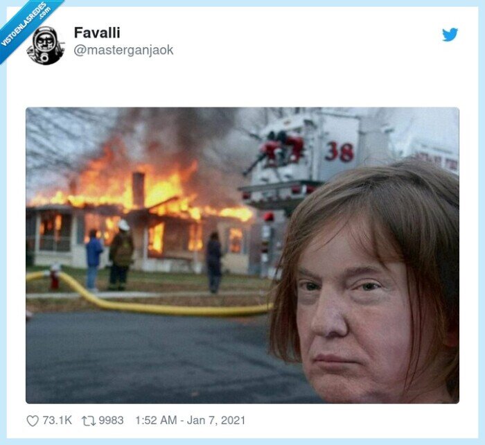 donald trump,fuego,destrozo