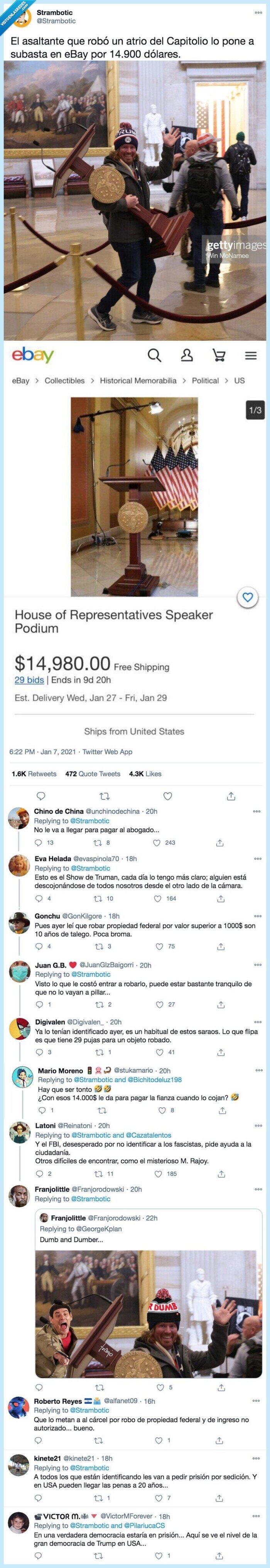 asaltante,capitolio,dólares,subasta,robó,atril