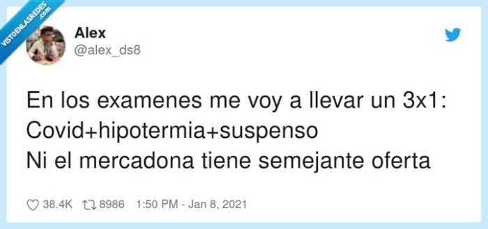 covid,hipotermia,suspenso,mercadona,examenes,oferta