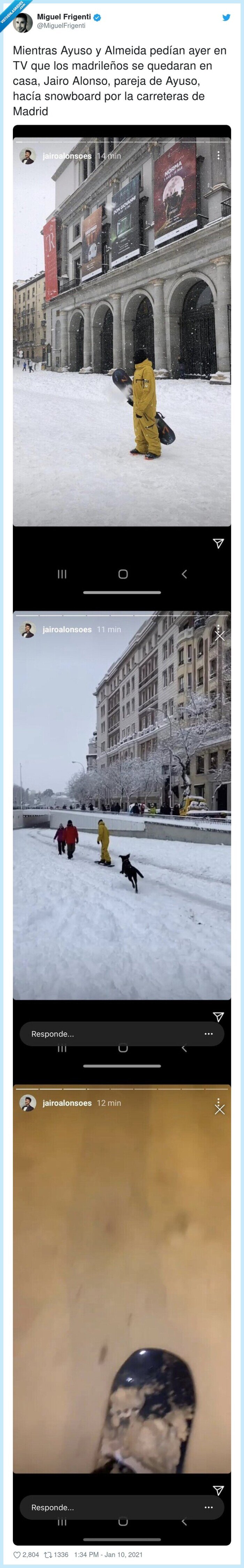 madrileños,carreteras,snowboard,ayuso