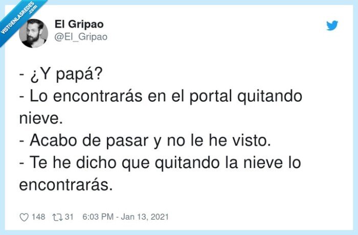 encontrar,quitar,portal,papá,nieve