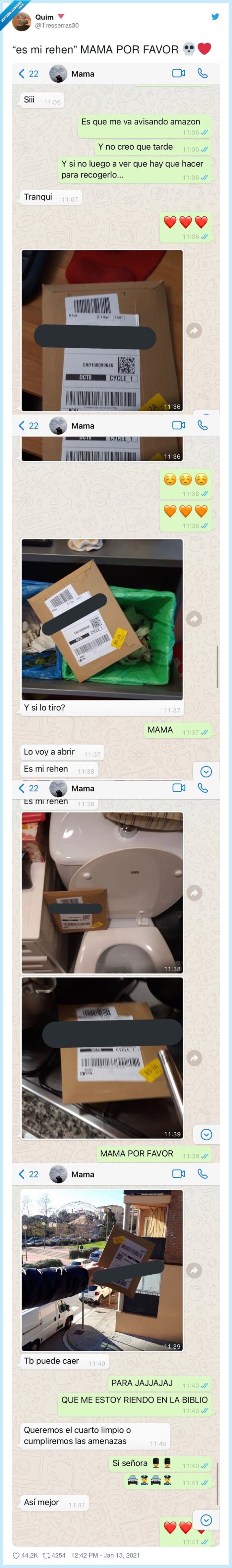 rehen,paquete,madre,ordenar,cuarto