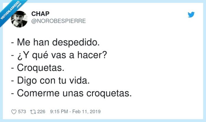 despedido,croquetas,comer