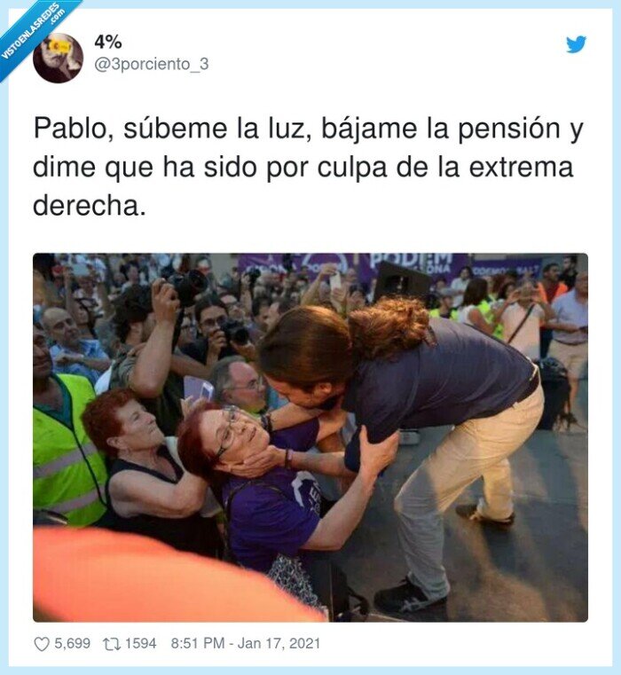 pablo iglesias,rata,pensión,subir,bajar,jubilada
