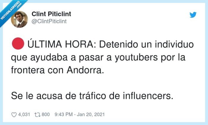 influencers,youtubers,individuo,detenido,frontera,tráfico