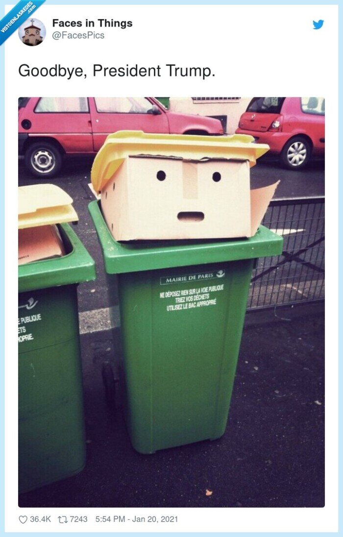 presidente,goodbye,donald trump,basura,papelera,contenedor,usa,eeuu