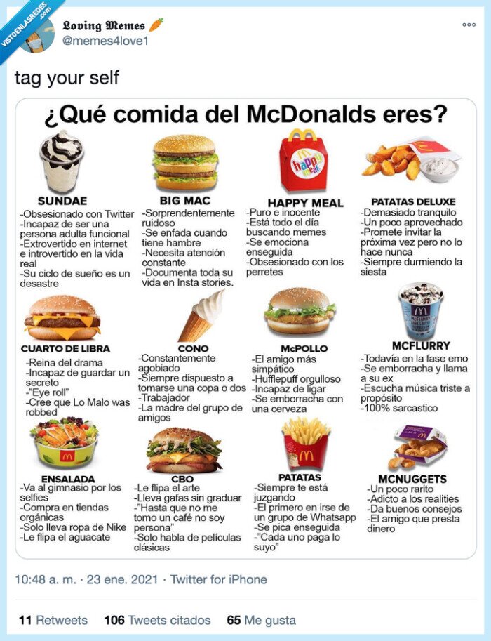 mcdonalds,comida,tipos