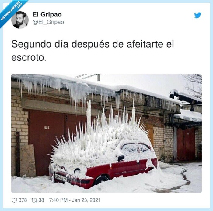 afeitarte,pinchos,nieve,escroto