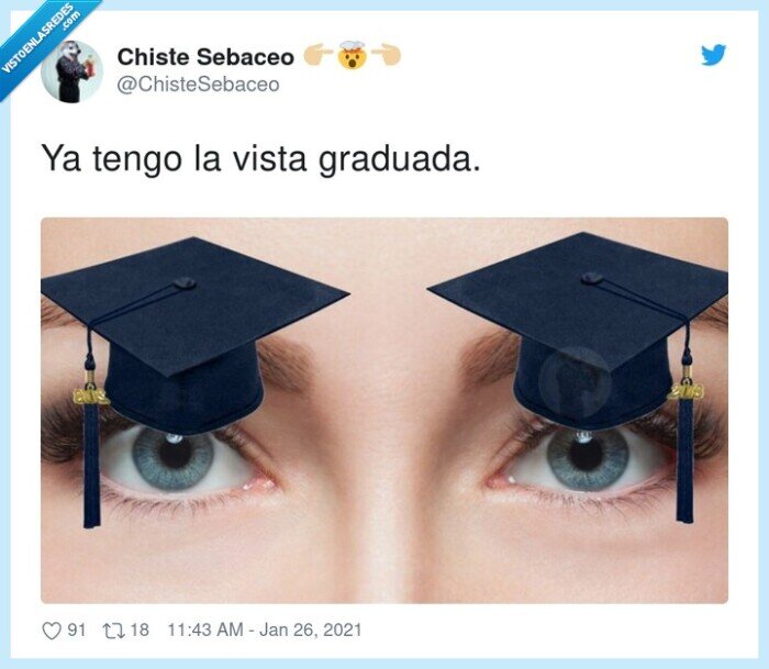 graduada,ojos,birrete,vista