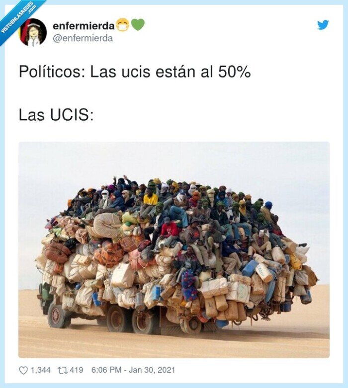 pol&iacute;ticos,ucis,50%,coronavirus,a tope