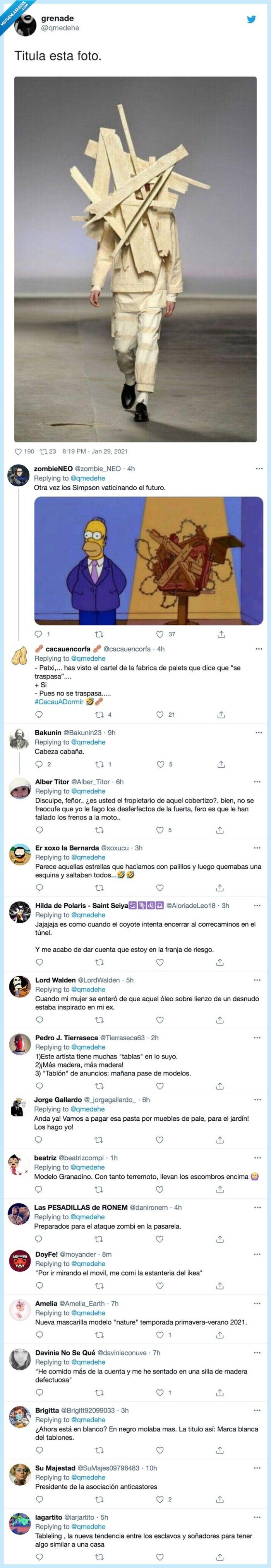 titular,foto,pasarela,modelo,madera