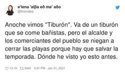 Enlace a Lo que Spielberg no imaginó fue a bañistas que, en mitad del ataque, dijesen que lo del tiburón era una mentira, por @lirondos