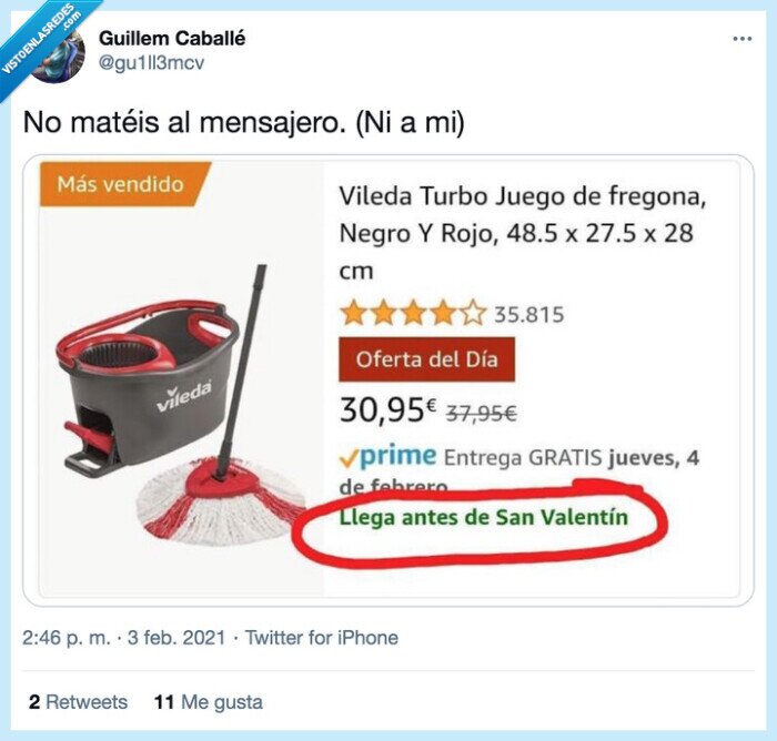 fregona,regalo,amazon,san valentín
