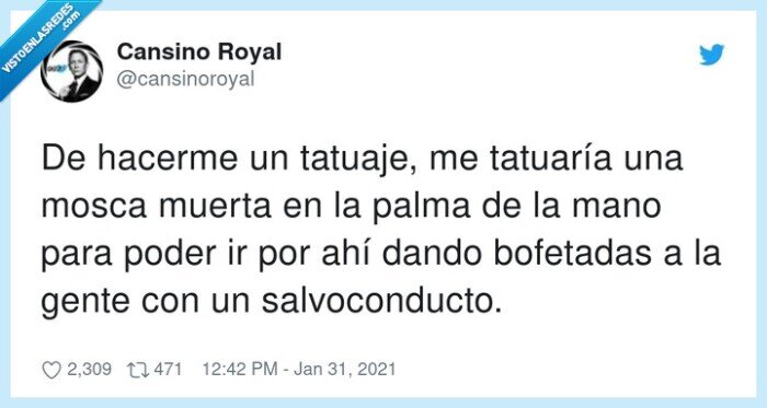 salvoconducto,tatuaje,bofetadas,mosca,palma,mano