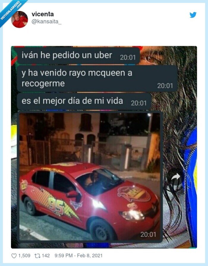 rayo mc queen,uber,coche,conductor