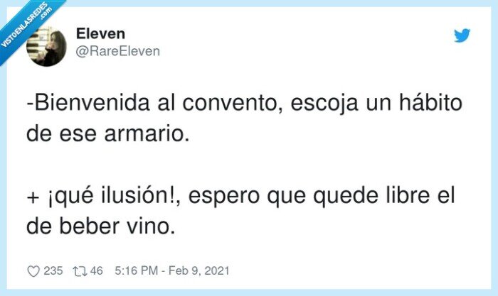 bienvenida,convento,ilusión,hábito,armario
