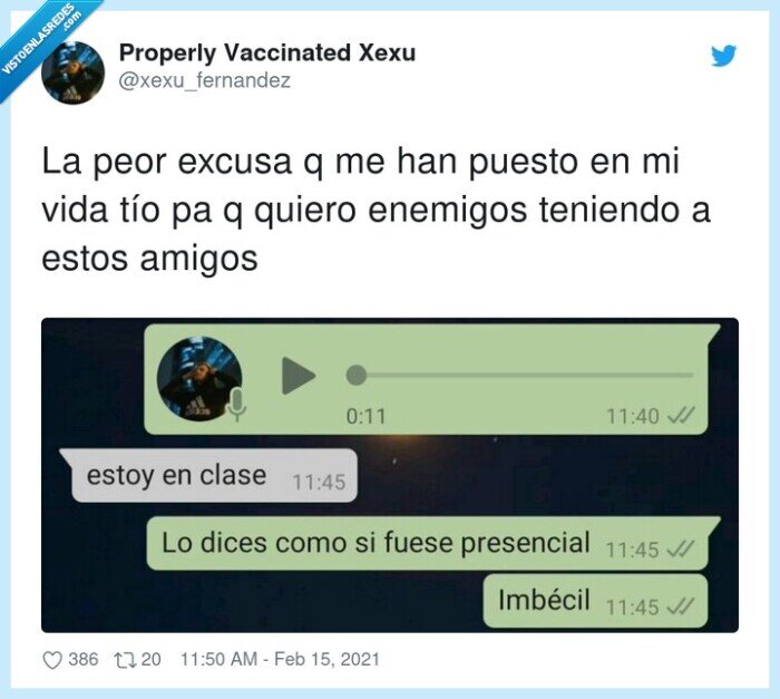 enemigos,excusa,clase,presencial,amigos