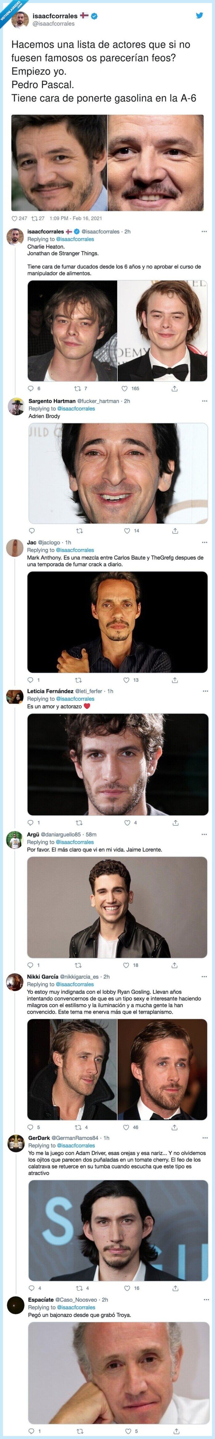 feos,lista,actores,famosos