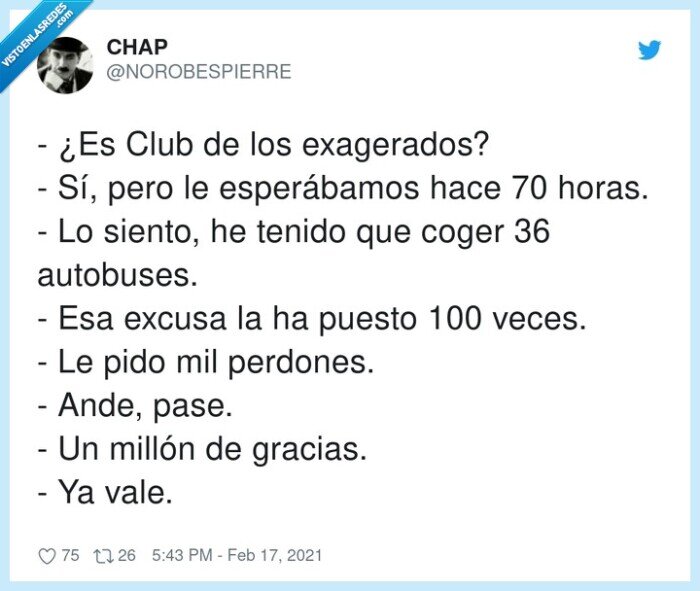 club,exagerados,autobuses,perdones,siento,gracias