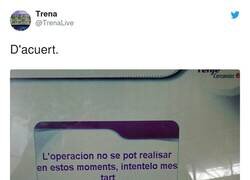 Enlace a Buena traducción a catalán, por @TrenaLive