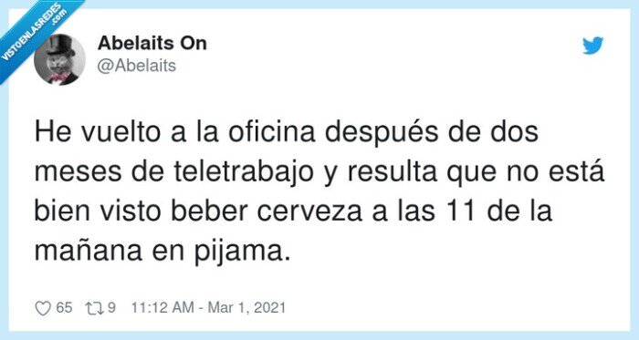 teletrabajo,oficina,cerveza,mañana