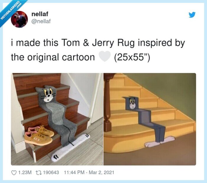 tom y jerry,aplastado,alfombra