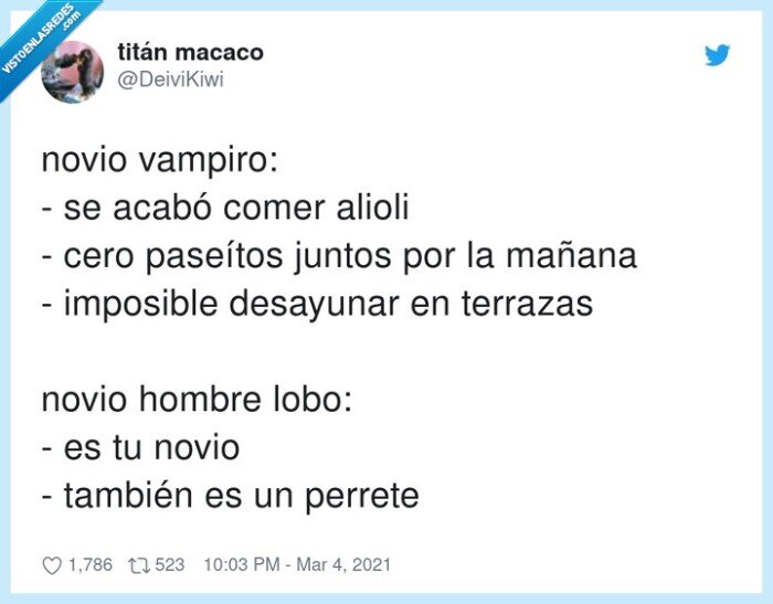 desayunar,imposible,paseítos,novio,hombre lobo,vampiro,terrazas,perrete