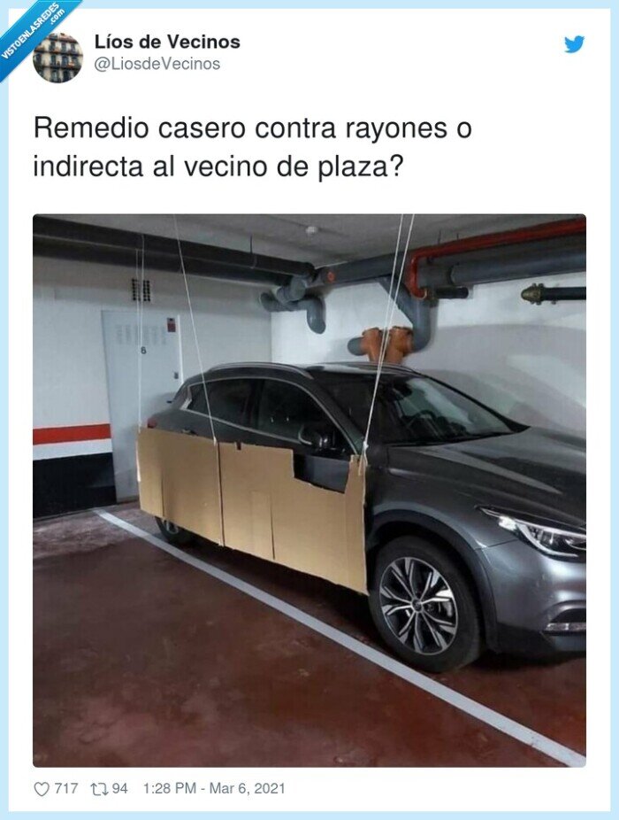 indirecta,remedio,rayones,parking,vecino