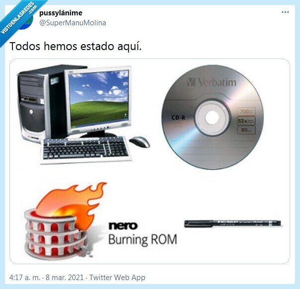 nero burning rom,cd,ordenador,rotulador,los 2000