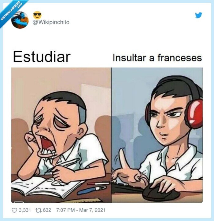 franceses,insultar,estudiar