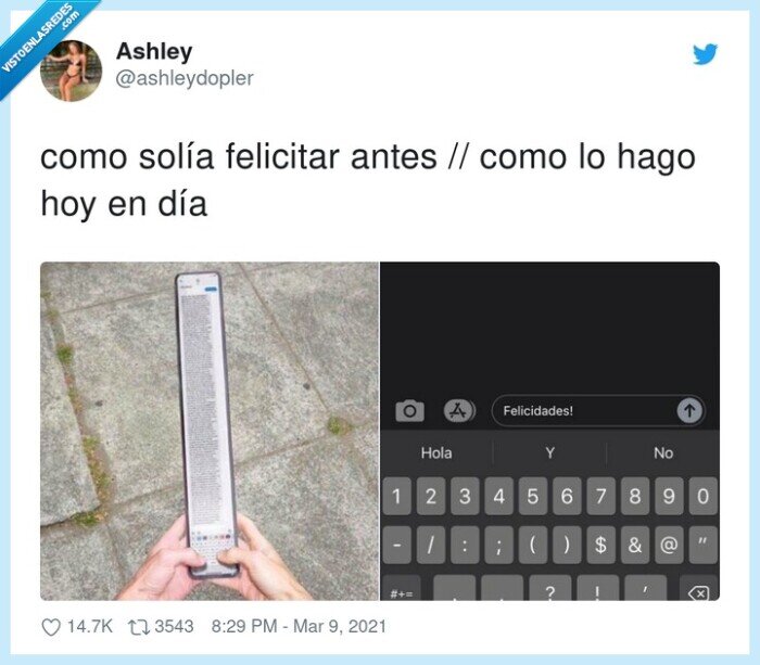 felicitar,antes,ahora