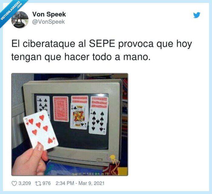 ciberataque,provocar,solitario,cartas,funcionarios,sepe